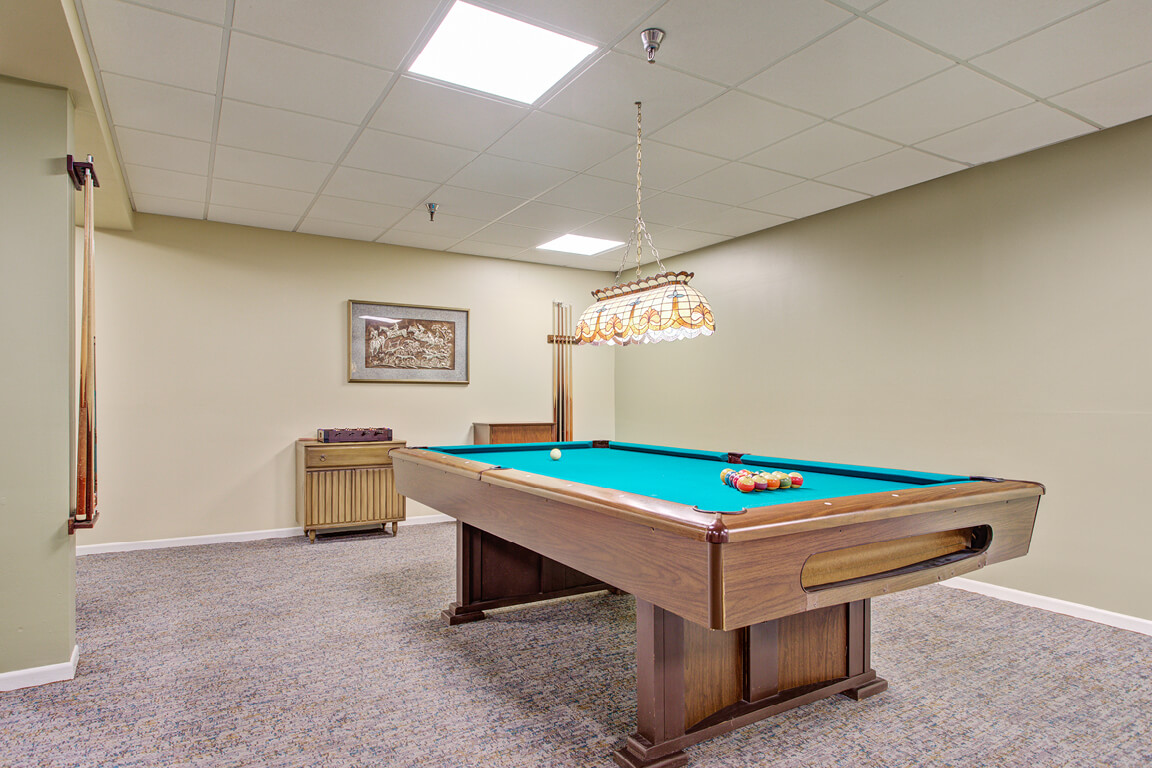 Independent and Assisted Living Room with Pool Table